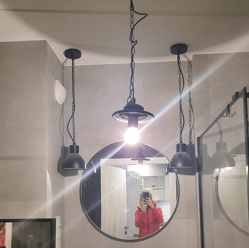 Błędnie dobrane lampy w łazience